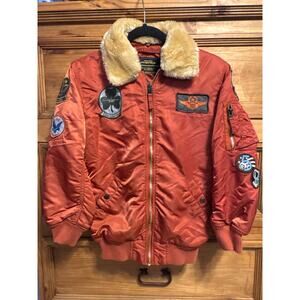 Alpha Industries Boys' Little Maverick Flight Jacket Faux Fur Collar